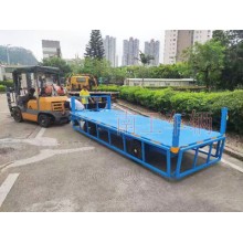 2噸下翻護欄牽引工業平板拖車 全掛式工具底盤拖車